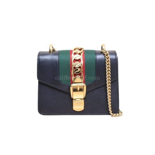 【二手】GUCCI SYLVIE 皮革手袋 PD2241