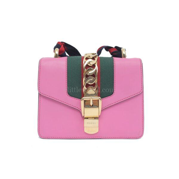 【二手】GUCCI SYLVIE 迷你皮革手袋 Y0301