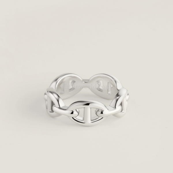 【二手】HERMES CHAINE D'ANCRE ENCHAINEE 純銀戒指 51 E23367