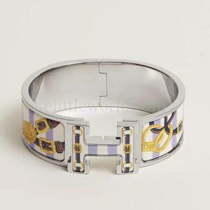 【全新】HERMES CLIC CLAC H BRIDES DE GALA BAYADERE 手鐲 PM E14123
