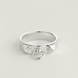 【未使用品】HERMES COLLIER DE CHIEN 純銀戒指 58 E8067
