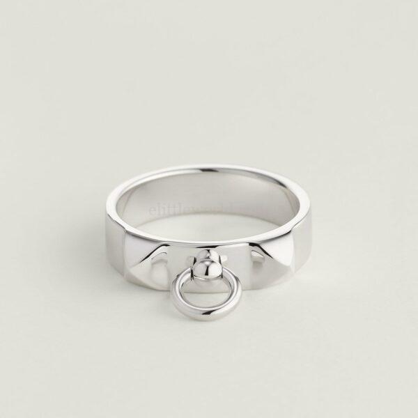 【未使用品】HERMES COLLIER DE CHIEN 純銀戒指 58 E8067