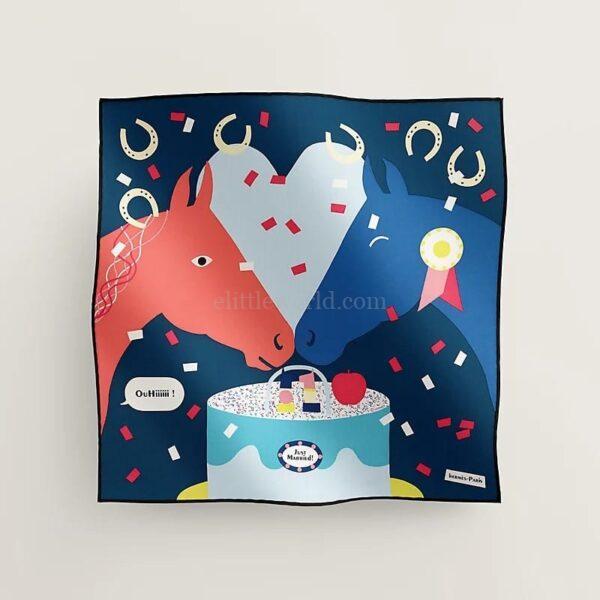 【全新】HERMES JUST MARRIED 45 絲巾 E11720