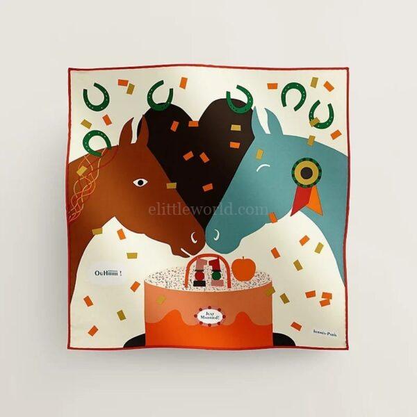 【全新】HERMES JUST MARRIED 45 絲巾 E13367