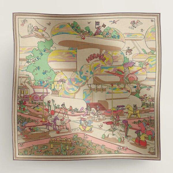 【全新】HERMES LOCOMOTION SHAWL 絲巾 140 E13349