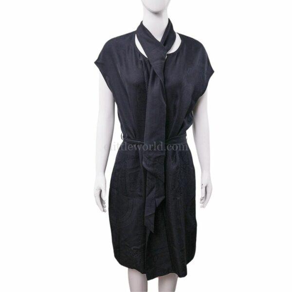 【全新】HERMES ROBE A LAVALLIERE MOTIF 連衣裙 38 E20861