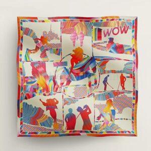 【全新】HERMES WOW MARBLE 絲巾 90 E13366