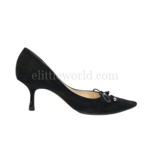 【二手】 JIMMY CHOO 絨面革尖頭鏤空低跟鞋 E15144