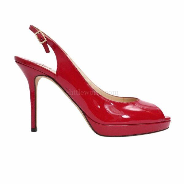 【二手】JIMMY CHOO NOVA 露趾後跟高跟鞋 39 E21541