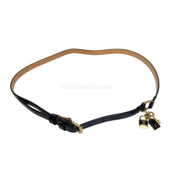 【二手】LOUIS VUITTON 鎖頭吊飾 黑色 腰帶 PD2247