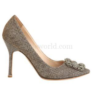【二手】MANOLO BLAHNIK HANGISI 水鑽扣高跟鞋 36