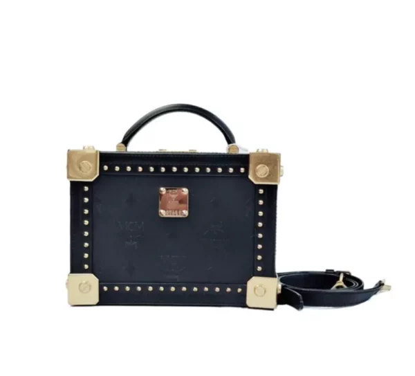 【二手】MCM BERLIN 鉚釘盒子斜挎包 RR2096