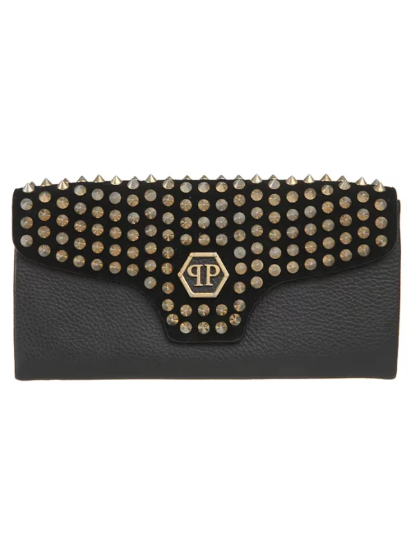 【二手】PHILIPP PLEIN 鉚釘飾翻蓋手包