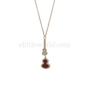 【二手】QEELIN WULU 18K 玫瑰金紅瑪瑙項鍊 PD2129