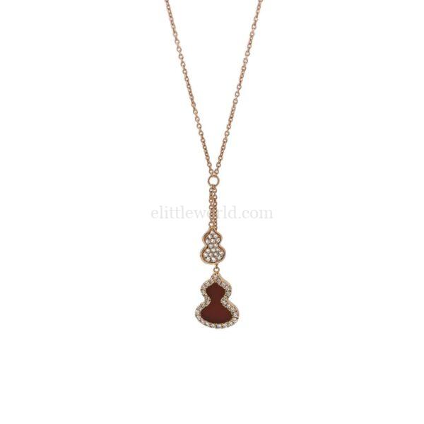 【二手】QEELIN WULU 18K 玫瑰金紅瑪瑙項鍊 PD2129