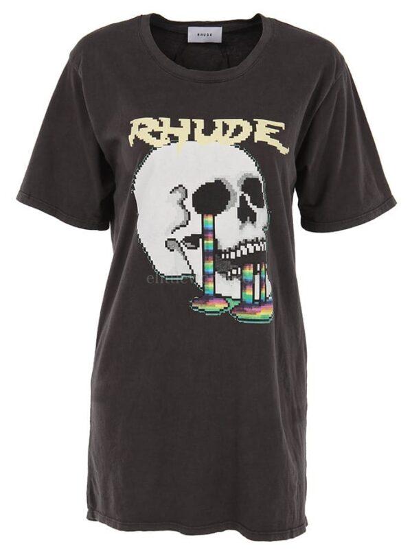 【二手】RHUDE 超大款仿舊印花T恤裙 XS