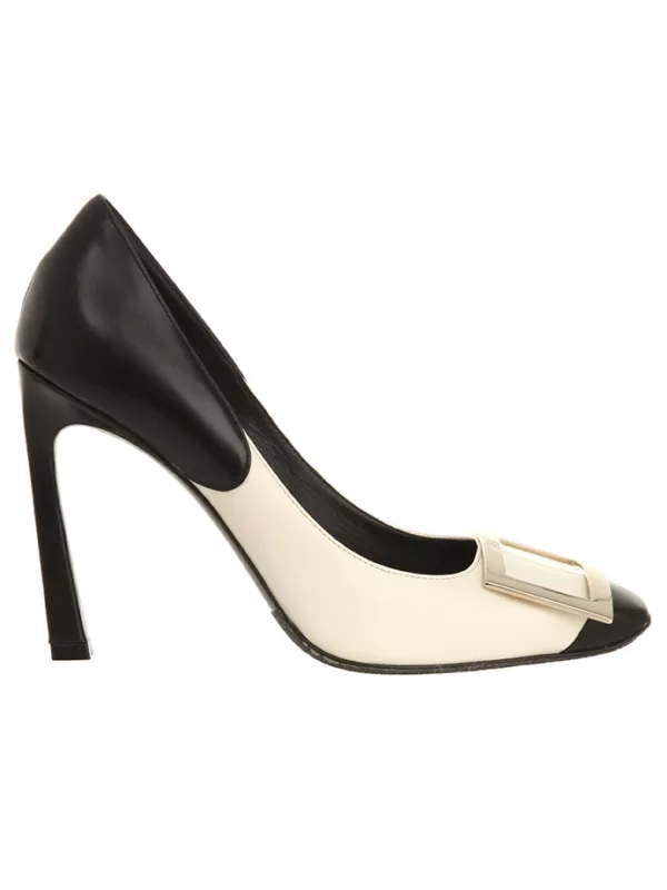 【二手】ROGER VIVIER BELLE VIVIER TROMPETTE 拼色皮革高跟鞋 36