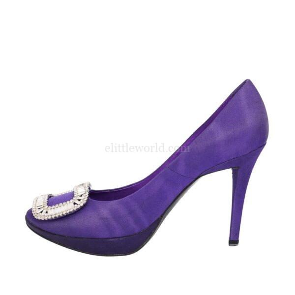 【二手】ROGER VIVIER BELLE VIVIER TROMPETTE 鑽扣高跟鞋 37 E13043