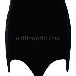 【二手】SAINT LAURENT 絲絨不對稱迷你半身裙 38