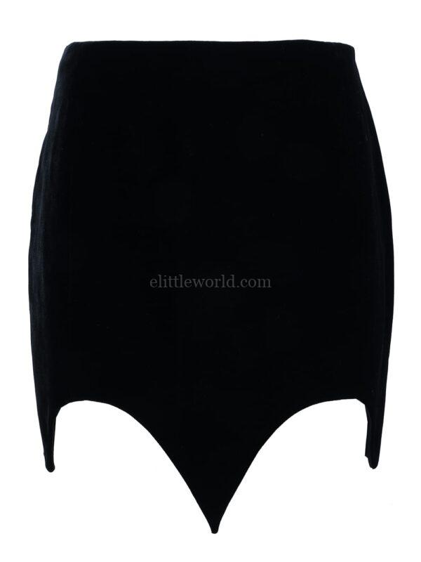 【二手】SAINT LAURENT 絲絨不對稱迷你半身裙 38