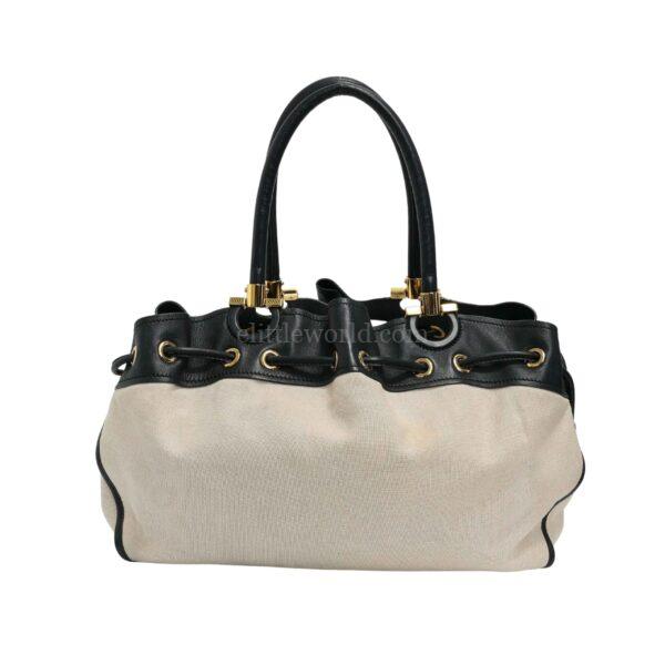 【二手】SALVATORE FERRAGAMO SONIA 帆布手提包 E23154
