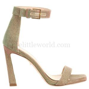 【二手】STUART WEITZMAN 金屬感系踝帶高跟鞋 36