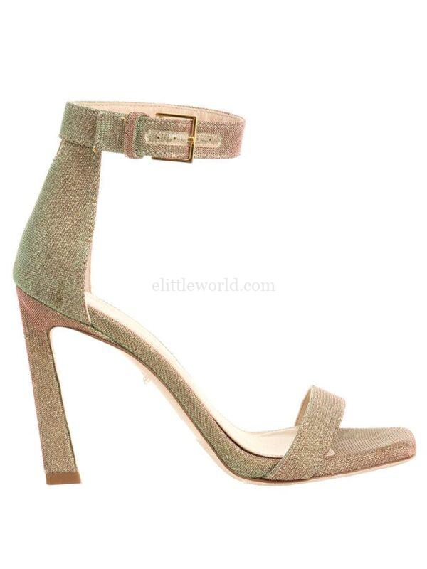 【二手】STUART WEITZMAN 金屬感系踝帶高跟鞋 36