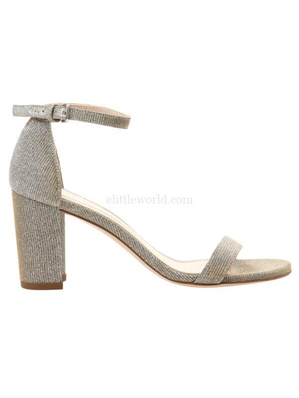【二手】STUART WEITZMAN 金屬感系踝帶高跟鞋 37