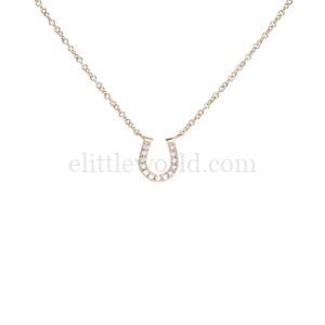 【二手】TIFFANY 18K 黃金迷你馬蹄鑽石項鏈 B1196