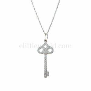 【二手】TIFFANY & CO. KEYS 18K白金鑰匙項鏈 YY1952