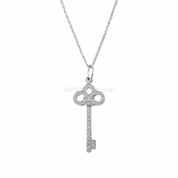 【二手】TIFFANY & CO. KEYS 18K白金鑰匙項鏈 YY1952