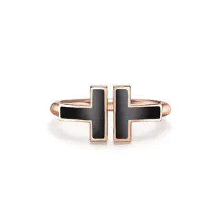 【二手】TIFFANY & CO. TIFFANY T WIRE 黑色縞瑪瑙線圈戒指 54 RR2160