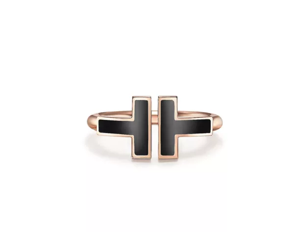 【二手】TIFFANY & CO. TIFFANY T WIRE 黑色縞瑪瑙線圈戒指 54 RR2160
