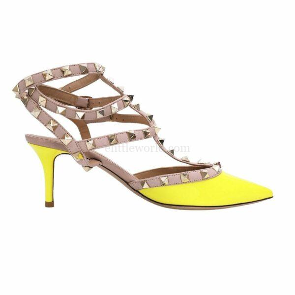【二手】VALENTINO ROCKSTUD 系帶鉚釘高跟鞋 38.5 E23275