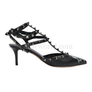 【二手】VALENTINO ROCKSTUD 皮革高跟鞋 39 E23274