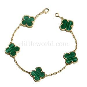 【二手】VAN CLEEF & ARPELS VINTAGE 18K黃金五花手鍊 PD2130