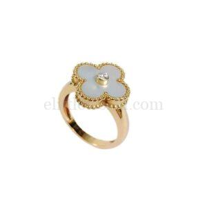 【二手】VAN CLEEF & ARPELS VINTAGE ALHAMBRA 18K 黃金戒指 51 YY1986