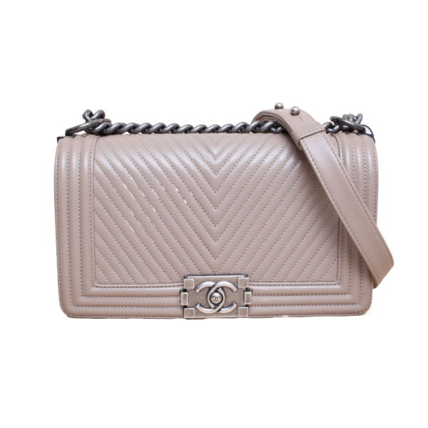 【二手】CHANEL LEBOY CHEVRON 中號翻蓋手袋 RR2717