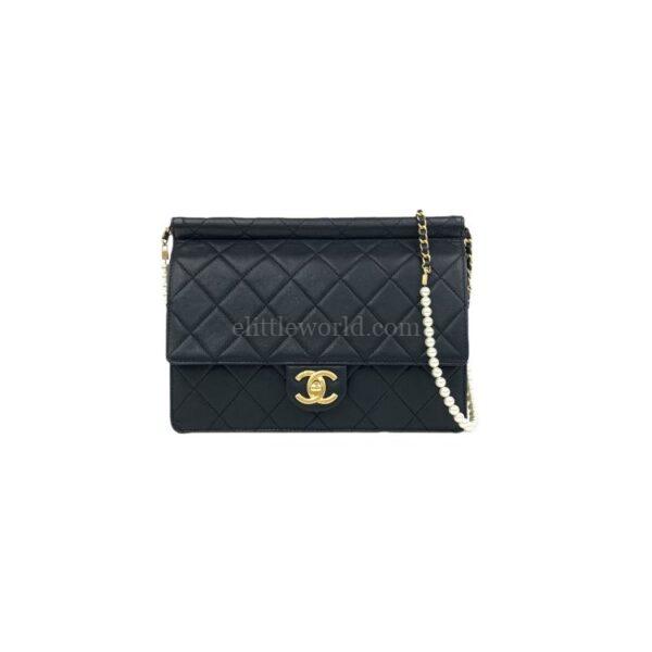 【二手】CHANEL CC 珍珠鏈垂蓋手袋 AS0583 RR2698