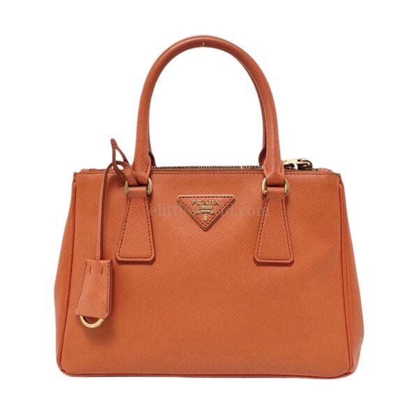 【二手】PRADA GALLERIA 皮革橘色手袋 PD2785