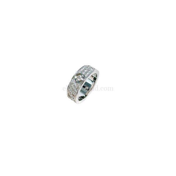 【二手】CARTIER LOVE 18K白金鑽石戒指 54 PD2792