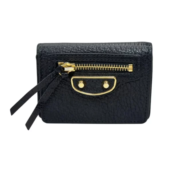 【二手】BALENCIAGA 黑色 多摺 迷你錢包 PD2652