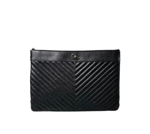 【二手】CHANEL CHEVRON手拿包 RR2359