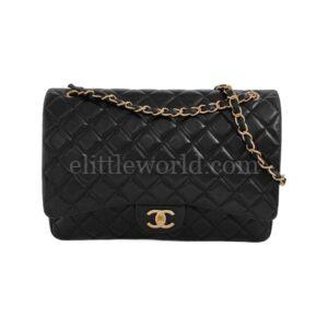 【二手】CHANEL CLASSIC FLAP MAXI 黑色翻蓋鏈單肩包 PD2668