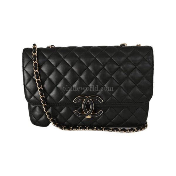 【二手】CHANEL 黑色翻蓋鏈單肩包 PD2667