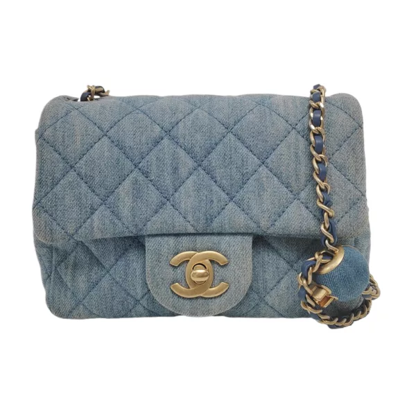 【二手】CHANEL 牛仔迷你垂蓋手袋 RR2386