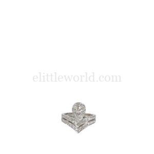 【二手】CHAUMET 18K白金拼鑽石戒指 54 PD2711