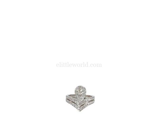 【二手】CHAUMET 18K白金拼鑽石戒指 54 PD2711