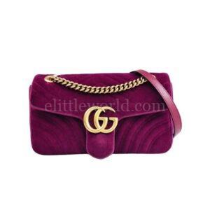 【二手】GUCCI GG MARMONT 絨面單肩包 443497 RR2670