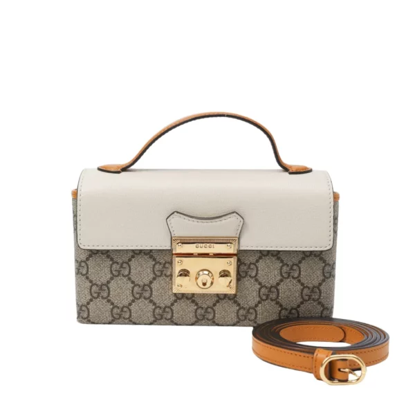 【二手】GUCCI GG SUPREME 迷你掛鎖手袋 S3254